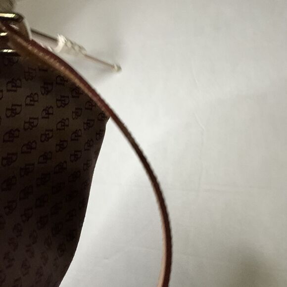 Dooney & Bourke Shoulder Bag Hobo Purse Signature Logo Canvas DB Leather Satchel - Picture 10 of 14